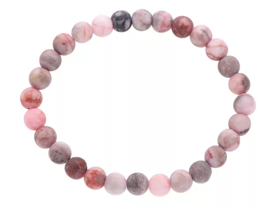 R3N43 BRANSOLETKA RODONIT MATOWY KULE 6,5 mm