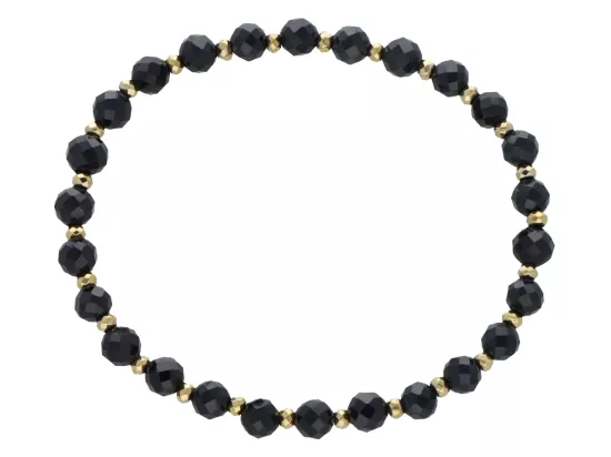 R5B81 BRANSOLETKA AGAT CZARNY I HEMATYT