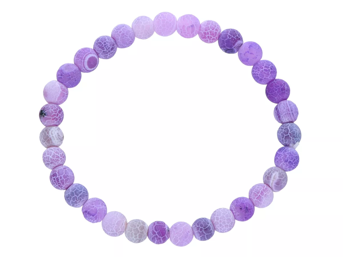 R4H90 BRANSOLETKA AGAT TRAWIONY KULE 6 mm