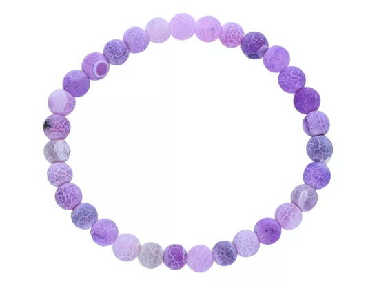 R4H90 BRANSOLETKA AGAT TRAWIONY KULE 6 mm