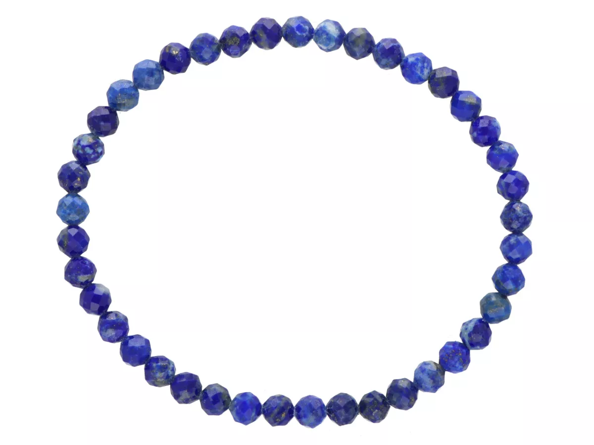 R4S04 BRANSOLETKA LAPIS LAZULI KULE FASETOWANE 4,5 mm