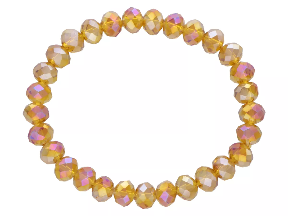 R1S86 BRANSOLETKA KRYSZTAŁKI NA GUMCE 8 mm