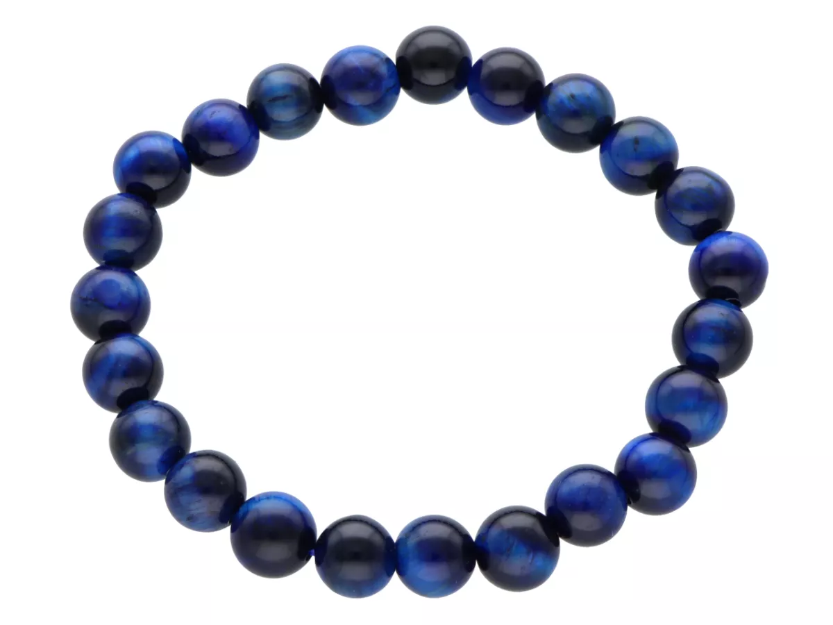 R4E60 BRANSOLETKA TYGRYSIE OKO GRANATOWE KULE 8 mm