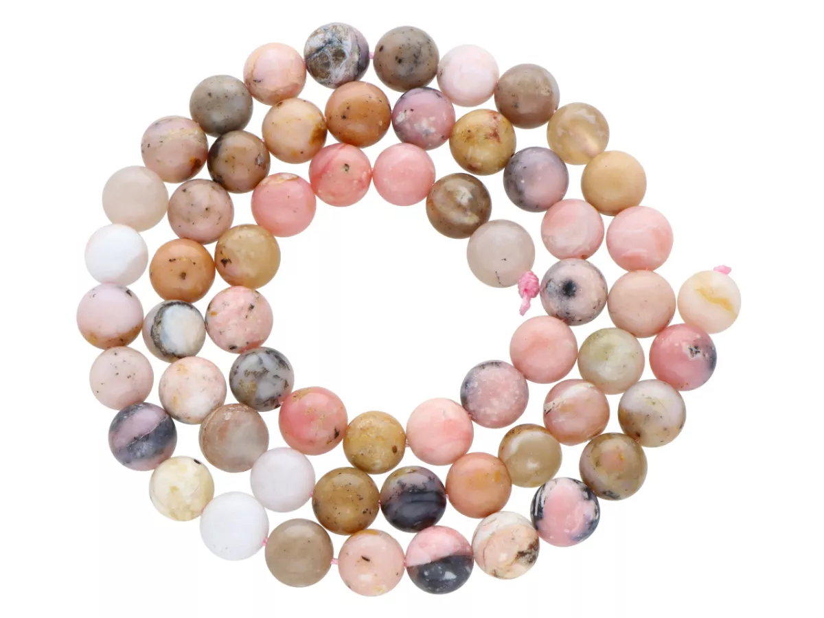 K7F70 OPAL RÓŻOWY KULE 6,5 mm - 1 SZNUR