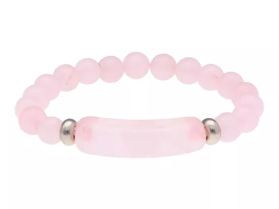R4T11 BRANSOLETKA KWARC RÓŻOWY KULE 8,5 mm