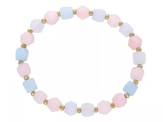 R5E42 BRANSOLETKA JADEIT MORGANITOWY I HEMATYT