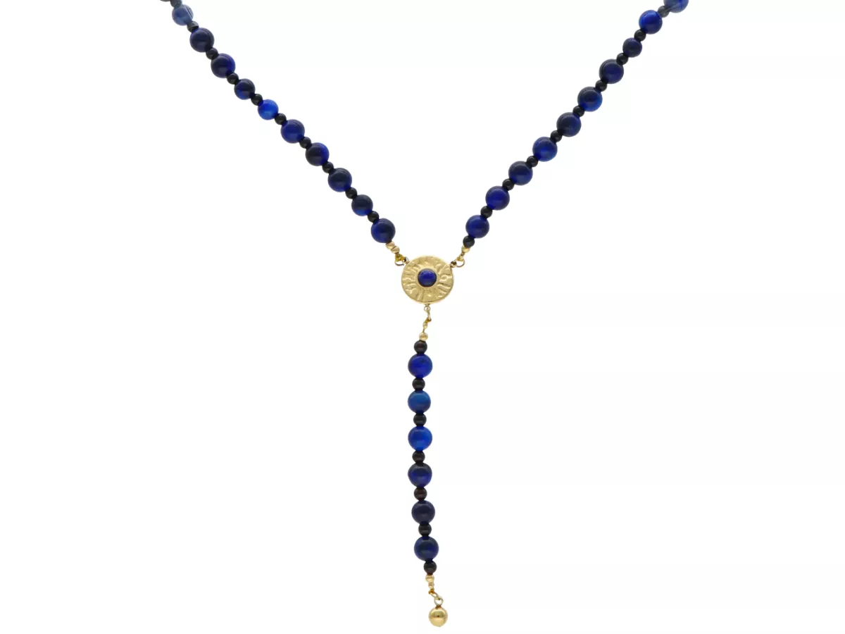 N3K22 NASZYJNIK TYGRYSIE OKO NIEBIESKIE I STAL CHIRURGICZNA