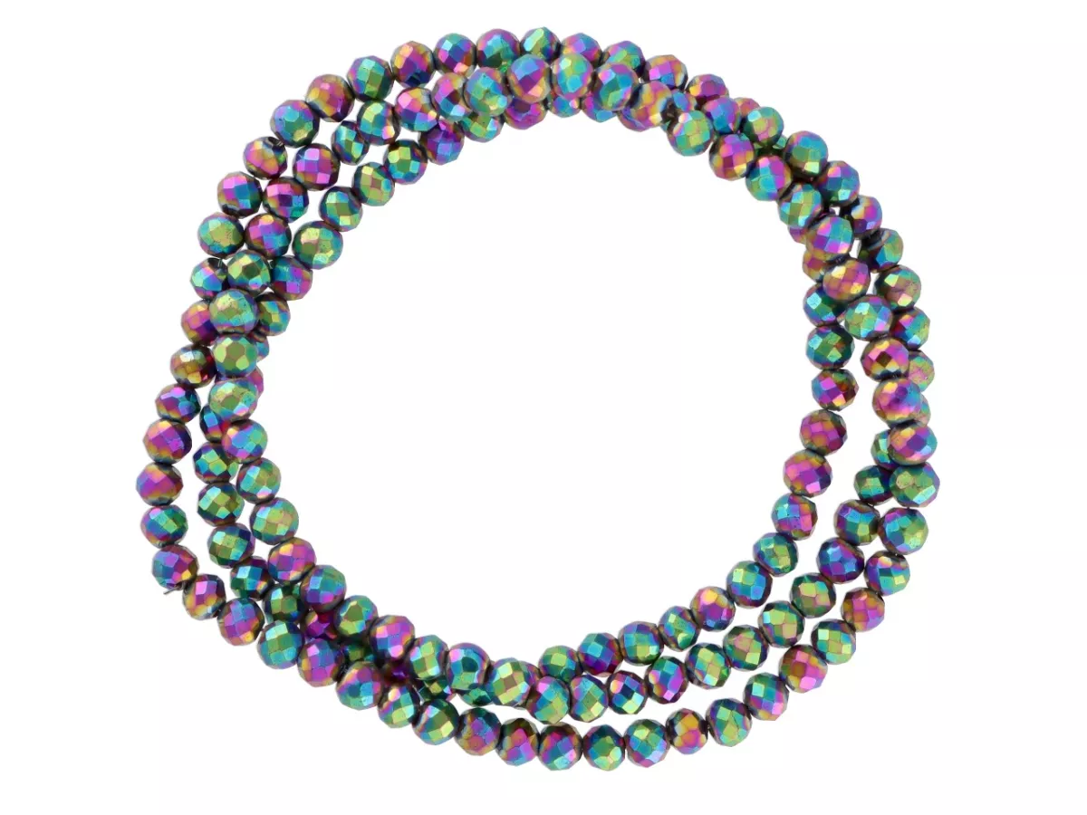 K6M69 HEMATYT KULE FASETOWANE 3 mm - 1 SZNUR