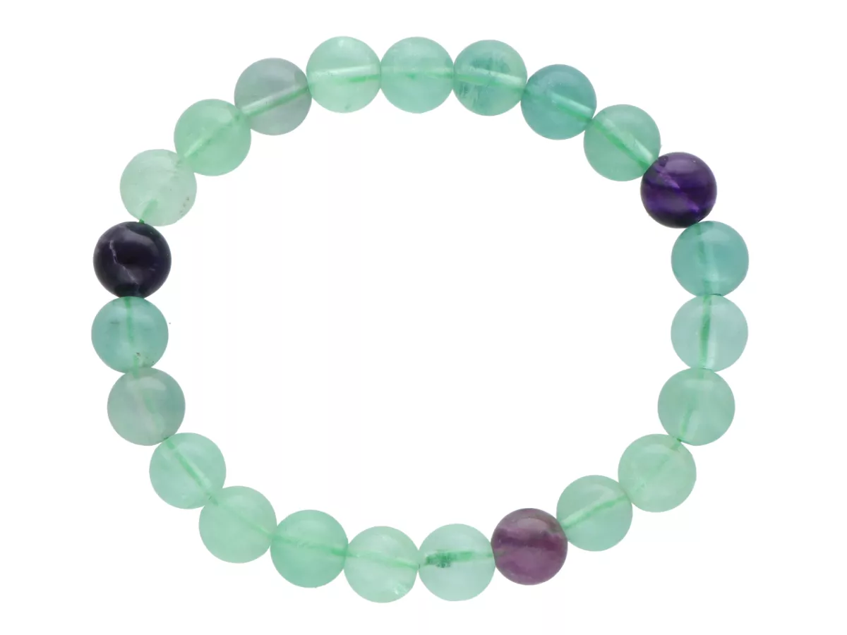 R4B19 BRANSOLETKA FLUORYT KULE 8,5 mm