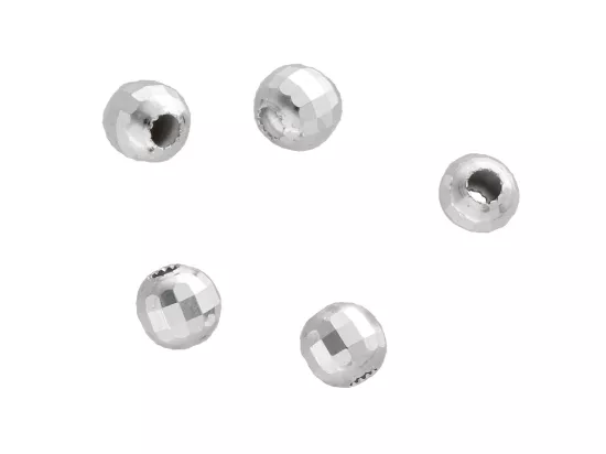 P3K04 KULKI OZDOBNE DISCO 4 mm SREBRO 925 - 5 SZTUK
