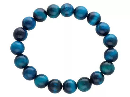 R4W23 BRANSOLETKA TYGRYSIE OKO TURKUSOWE KULE 10 mm