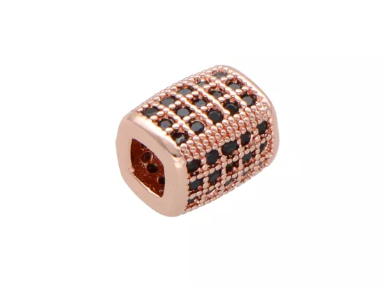 P5L50 PRZEKŁADKA OZDOBNA Z MIEDZI Z CYRKONIAMI - 1 SZTUKA