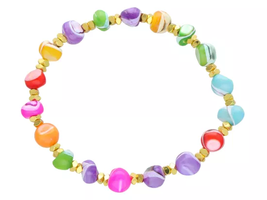 R4K74 BRANSOLETKA MASA PERŁOWA I HEMATYT