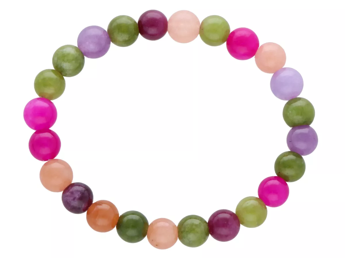 R4S23 BRANSOLETKA JADEIT TURMALINOWY KULE 8,5 mm