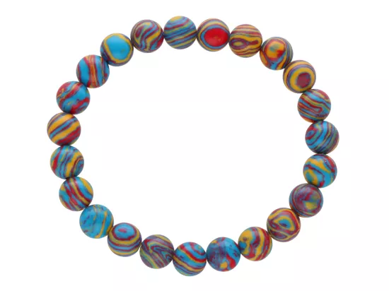 R3P87 BRANSOLETKA MALACHIT SYNTETYCZNY KULE 8 mm