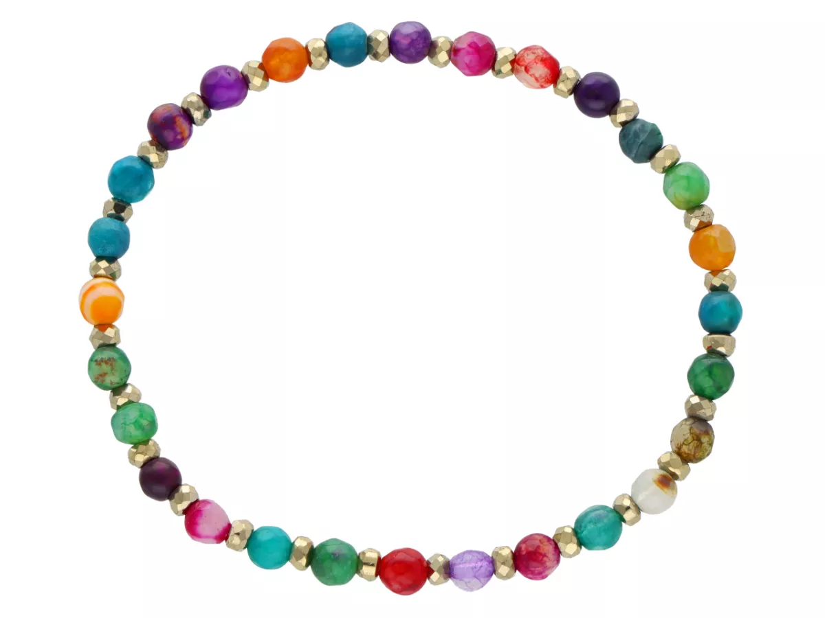 R5B17 BRANSOLETKA AGAT I HEMATYT