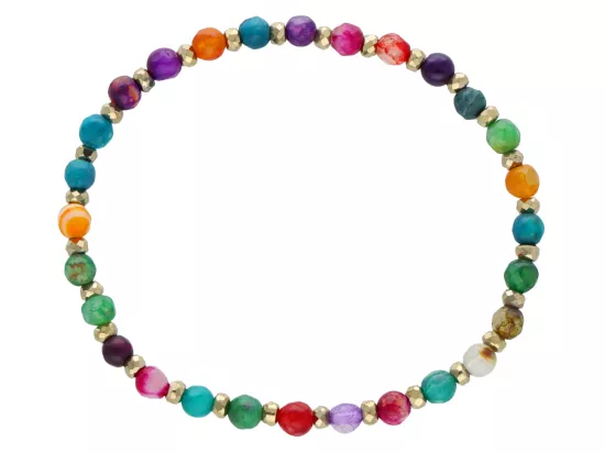 R5B17 BRANSOLETKA AGAT I HEMATYT