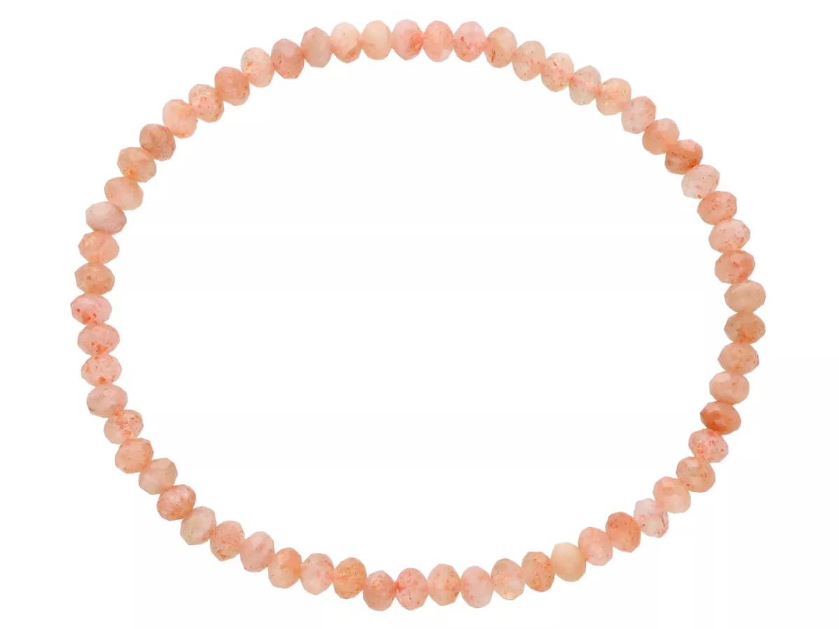 R5B41 BRANSOLETKA KAMIEŃ SŁONECZNY OPONKI FASETOWANE 4 mm