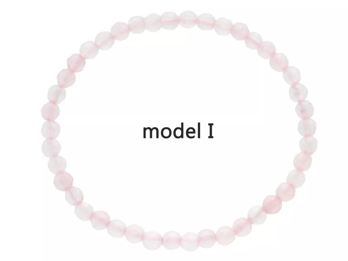 R2O92 BRANSOLETKA KWARC RÓŻOWY KULE FASETOWANE 4,5 mm