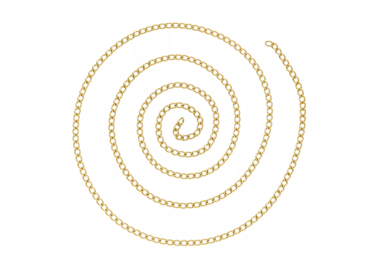 P5K90 ŁAŃCUSZEK OZDOBNY STAL CHIRURGICZNA 3,8 mm - 1 m