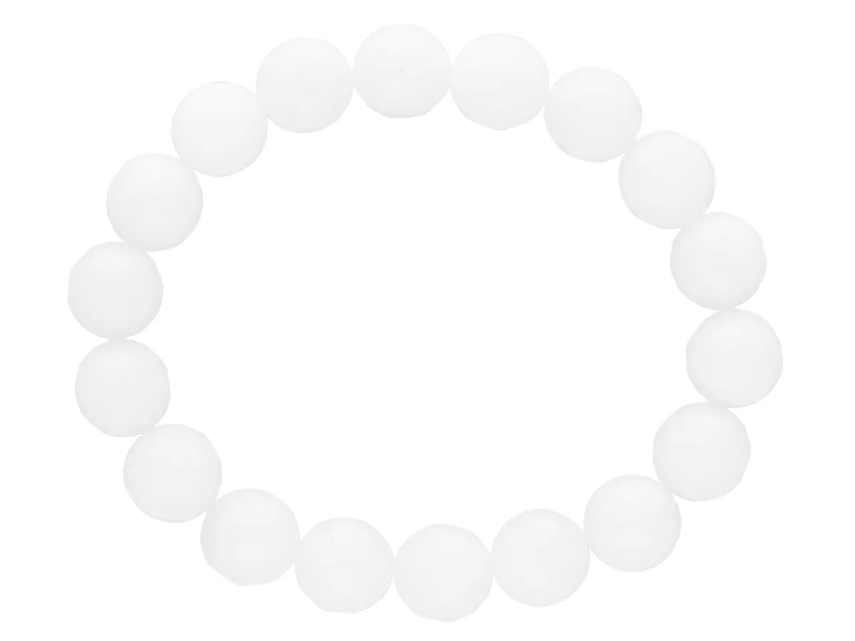 R1T98 BRANSOLETKA AGAT BIAŁY CRYSTAL KULE FASETOWANE 10 mm