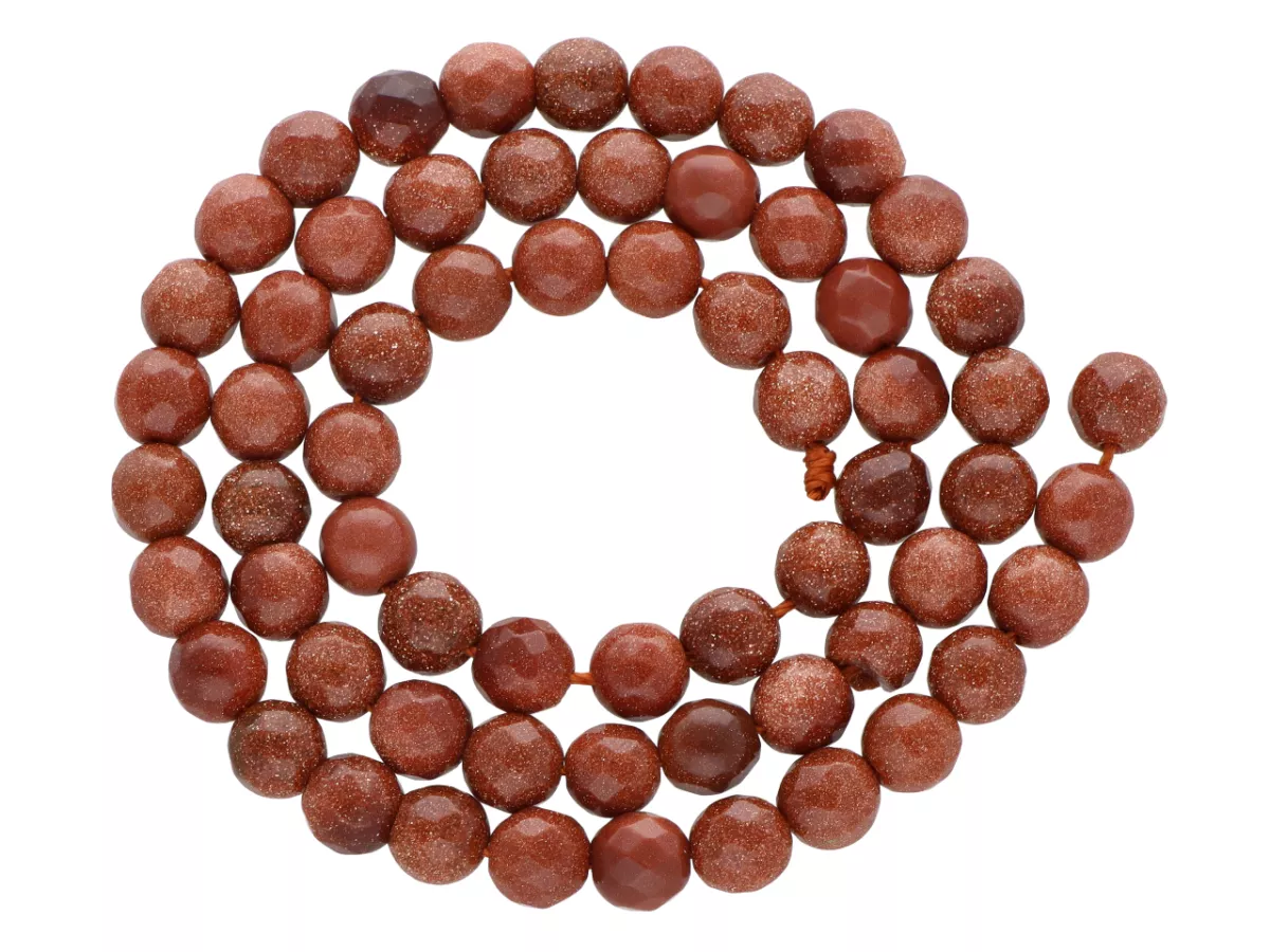 K6N76 PIASEK PUSTYNI KULE FASETOWANE 6 mm - 1 SZNUR