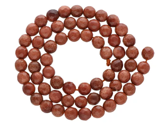 K6N76 PIASEK PUSTYNI KULE FASETOWANE 6 mm - 1 SZNUR