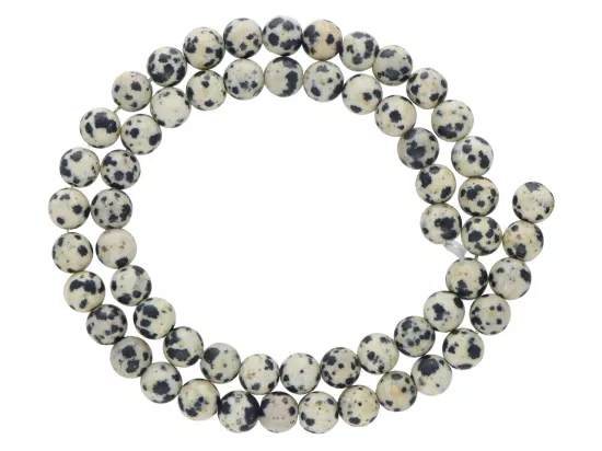 K7O51 JASPIS DALMATYŃSKI MATOWY KULE 7 mm - 1 SZNUR