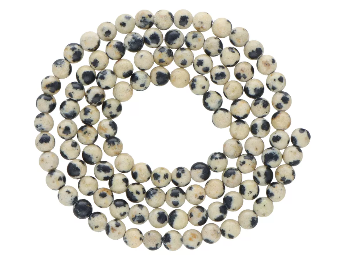 K7O47 JASPIS DALMATYŃSKI KULE 3,5 mm - 1 SZNUR