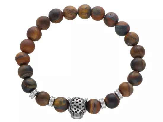 R4N65 BRANSOLETKA TYGRYSIE OKO MATOWE KULE 8,5 mm