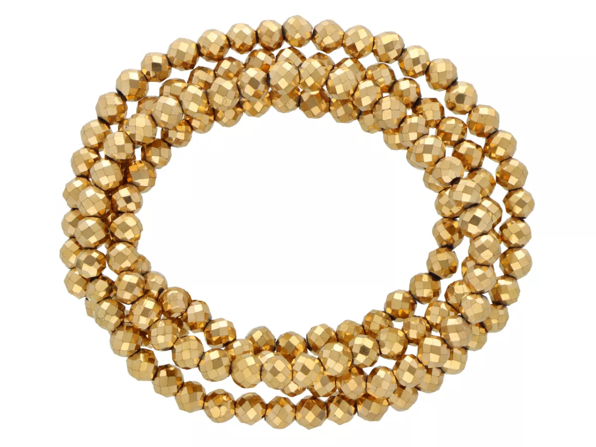 K7O41 HEMATYT MIODOWY KULE FASETOWANE 3 mm - 1 SZNUR