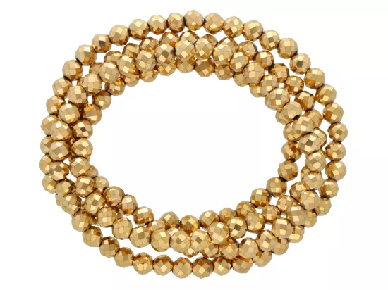 K7O41 HEMATYT MIODOWY KULE FASETOWANE 3 mm - 1 SZNUR