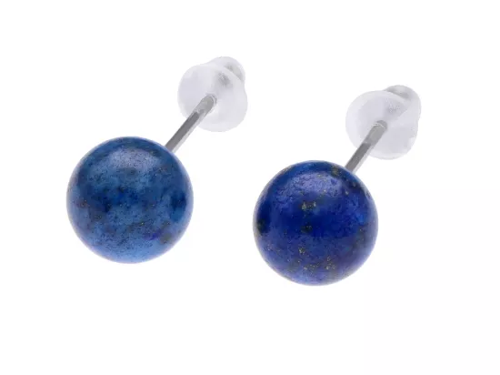 U1W84 KOLCZYKI LAPIS LAZULI I STAL CHIRURGICZNA 1 PARA