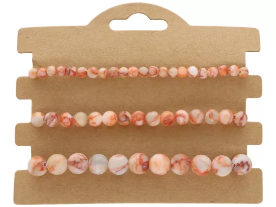 R4T91 ZESTAW BRANSOLETEK JASPIS PICASSO CZERWONY KULE