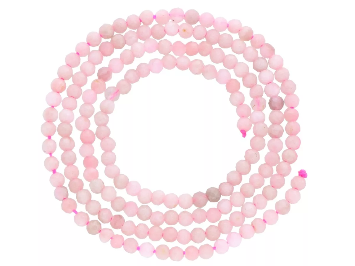 K6W76 OPAL RÓŻOWY KULE FASETOWANE 2,5 mm - 1 SZNUR