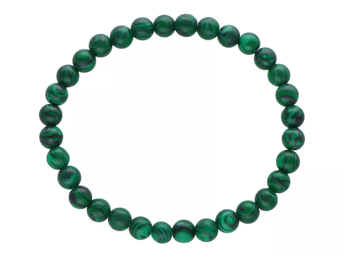 R2O71 BRANSOLETKA MALACHIT KULE 6 mm