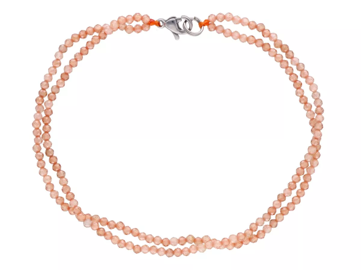 R3B44 BRANSOLETKA CYRKONIA SZKLANA KULE FASETOWANE 2 mm