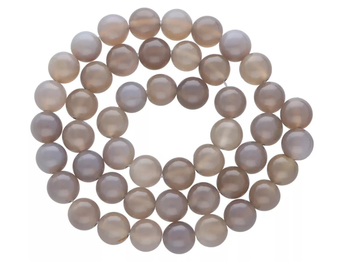 K5Y73 KAMIEŃ SZARY AGAT KULE 8 mm 1 SZNUR