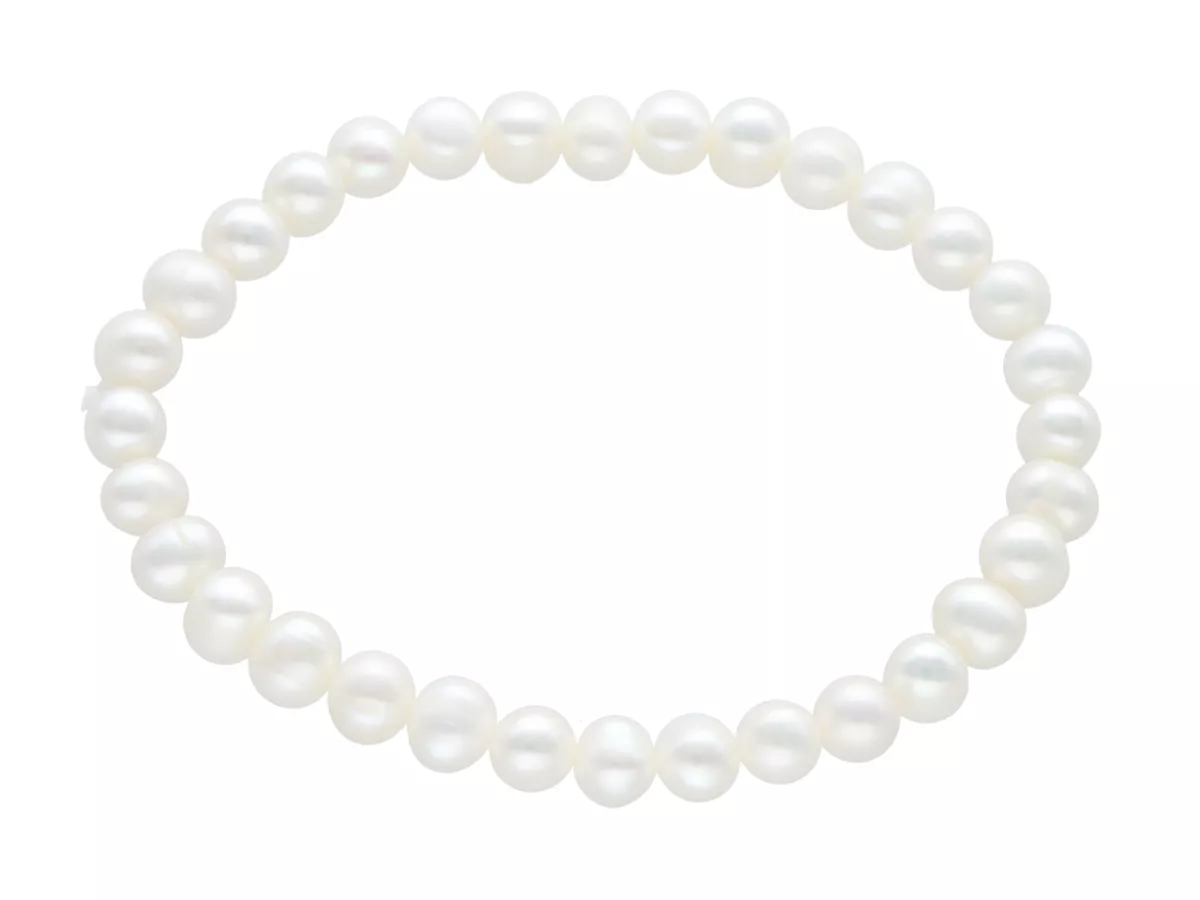 R4B46 BRANSOLETKA PERŁY NATURALNE NA GUMCE