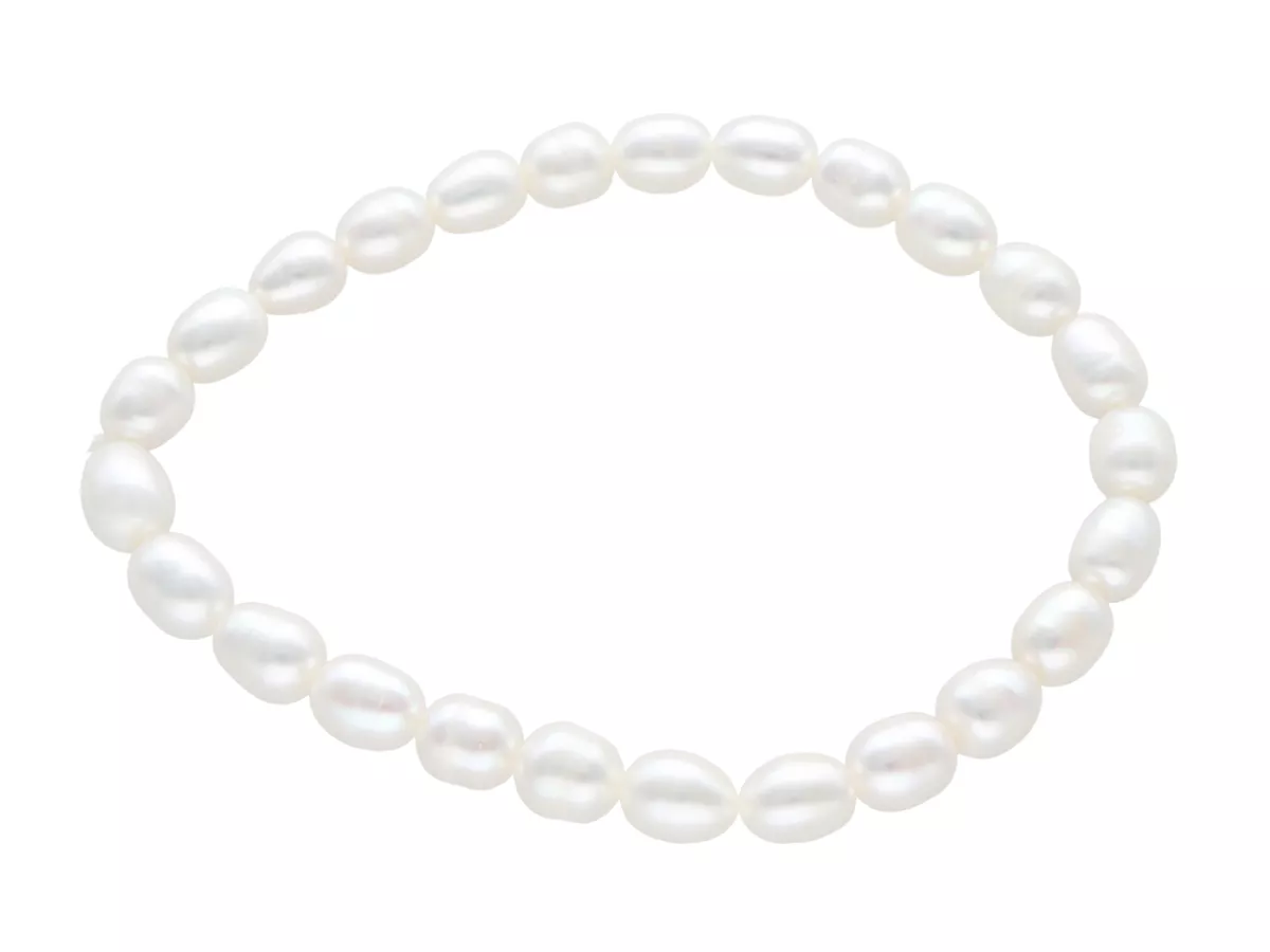 R4B50 BRANSOLETKA PERŁY NATURALNE NA GUMCE