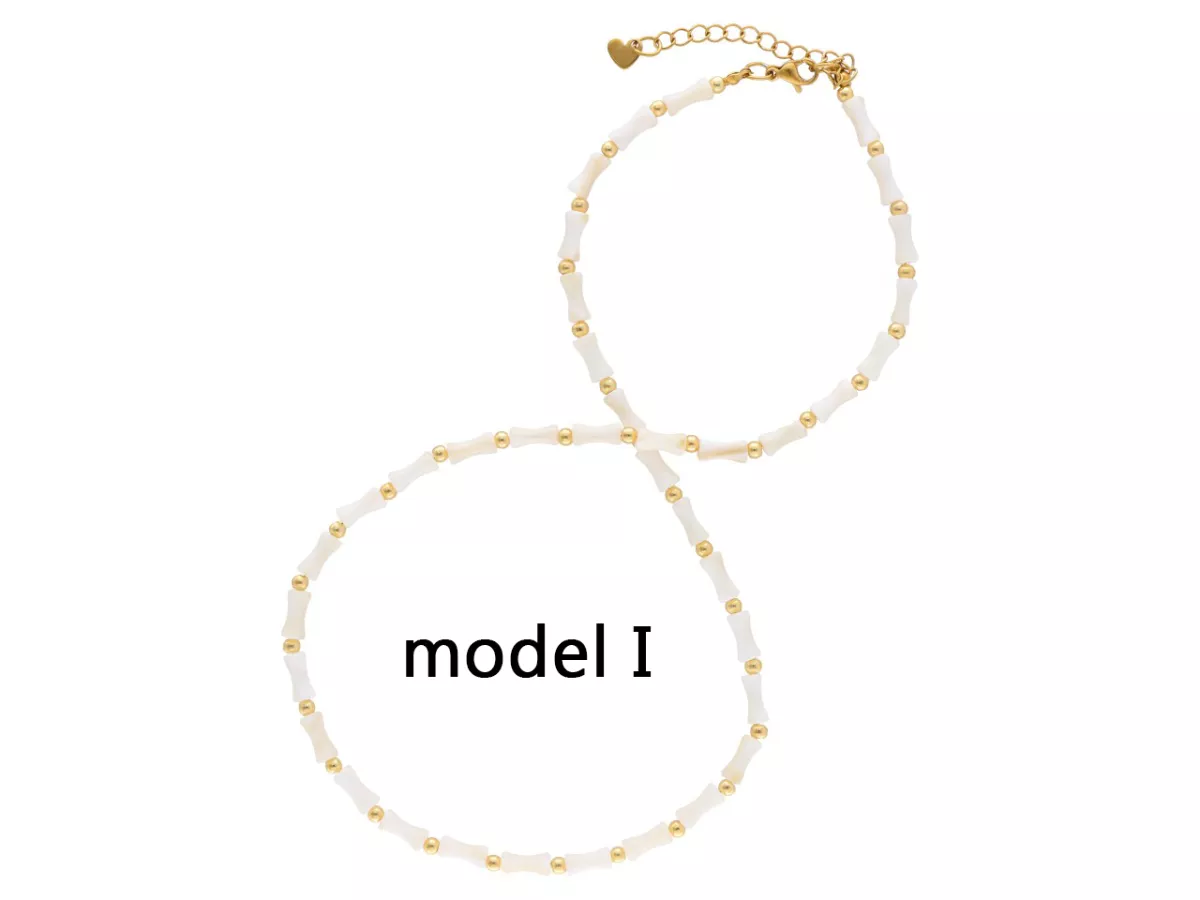 N3M50 NASZYJNIK MASA PERŁOWA I STAL CHIRURGICZNA