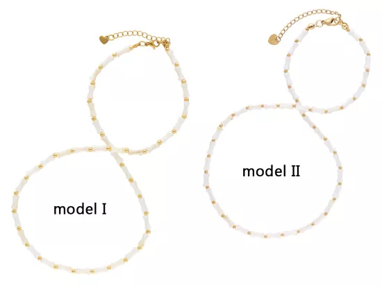 N3M50 NASZYJNIK MASA PERŁOWA I STAL CHIRURGICZNA