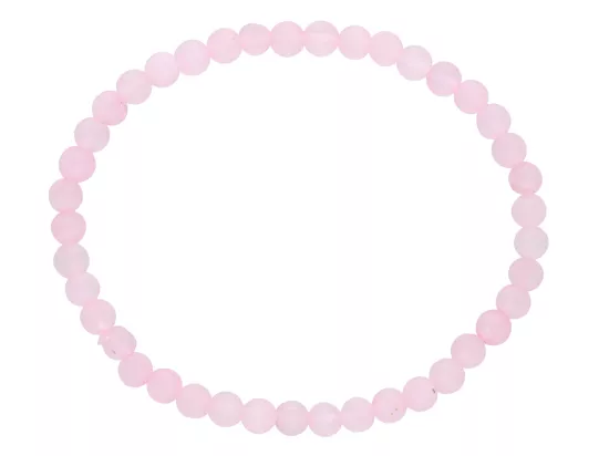 R4E29 BRANSOLETKA KWARC RÓŻOWY MATOWY KULE 4,5 mm