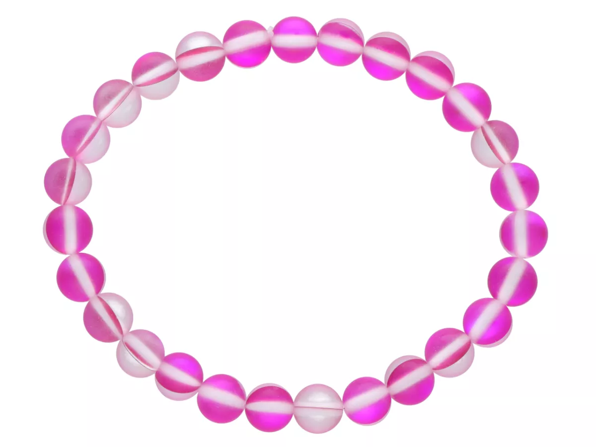 R4N37 BRANSOLETKA CYRKONIA SZKLANA MAT KULE 6,5 mm