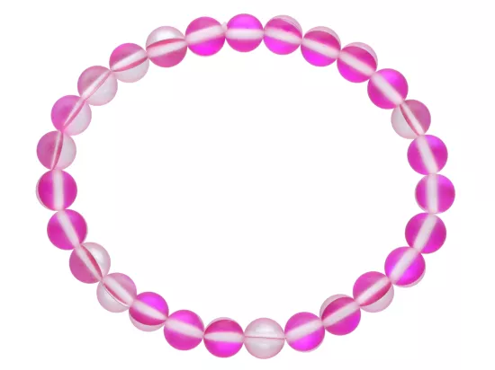 R4N37 BRANSOLETKA CYRKONIA SZKLANA MAT KULE 6,5 mm