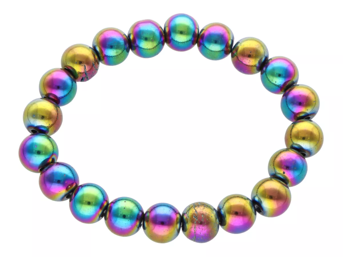 R2F87 BRANSOLETKA HEMATYT KULE 10 mm