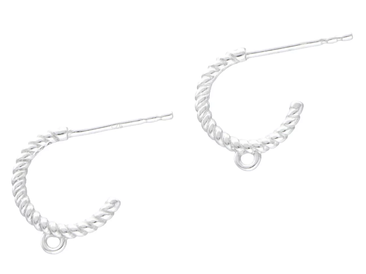 P3L22 BAZA KOLCZYKA Z PODWIESZKĄ SREBRO 925 - 1 PARA