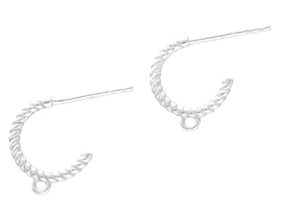 P3L22 BAZA KOLCZYKA Z PODWIESZKĄ SREBRO 925 - 1 PARA