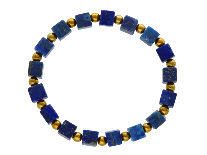 R4K61 BRANSOLETKA LAPIS LAZULI KOSTKI 6,5 mm