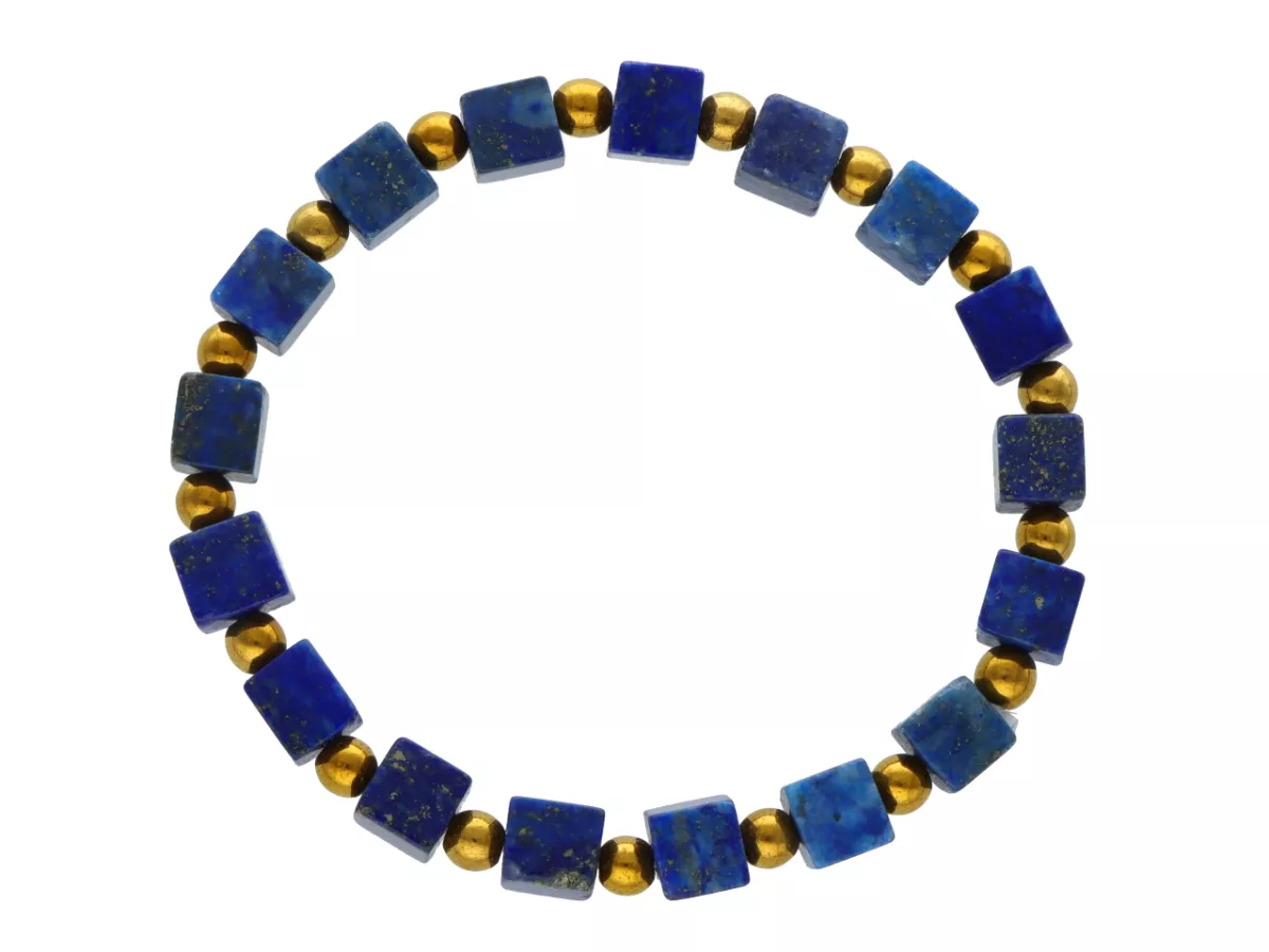 R4K61 BRANSOLETKA LAPIS LAZULI KOSTKI 6,5 mm